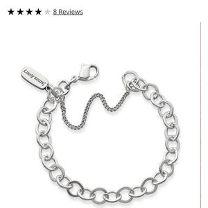 J A Forged sterling silver link charm bracelet